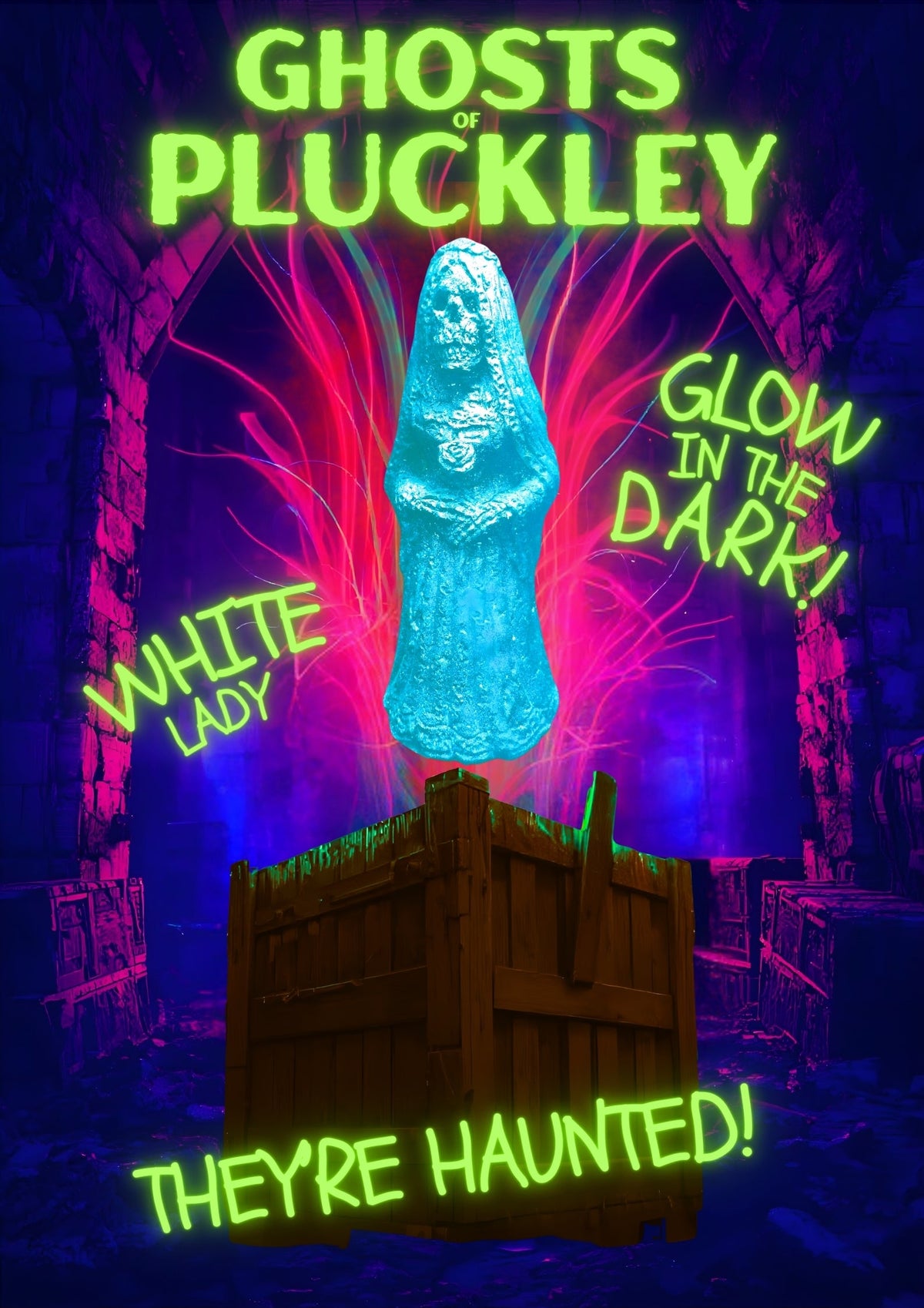 The White Lady Ghost of Haunted Pluckley (Glow in The Dark Blue Edition)