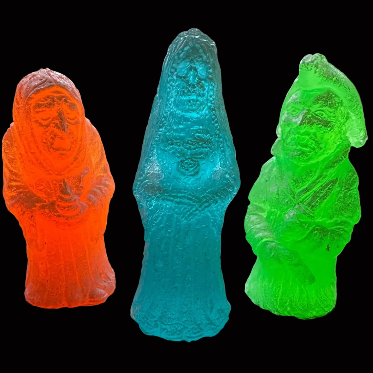 The Ghosts of Haunted Pluckley Figures - (Glow in the Dark Set of Three)